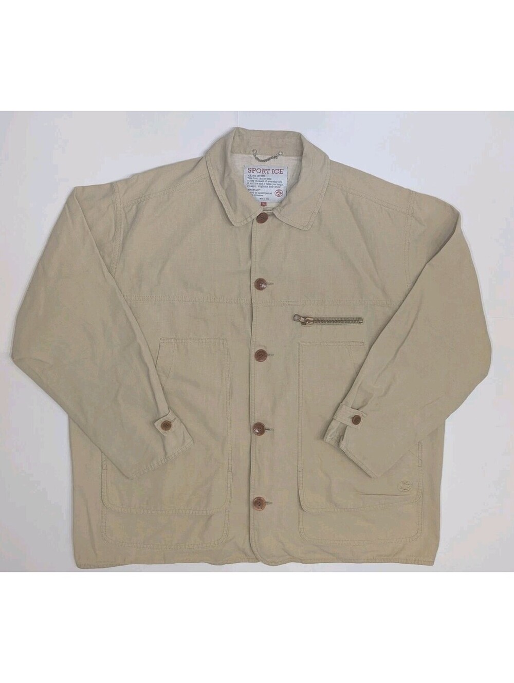 Vintage ICEBERG Sport Ice Chore Field Jacket Bi-fold Flap Pockets Made Italy XXL